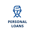 Personal loans icon links to page detailing personal loan account terms and rates.