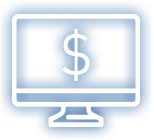 computer screen with dollar sign.