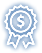 icon - award ribbon with dollar sign.