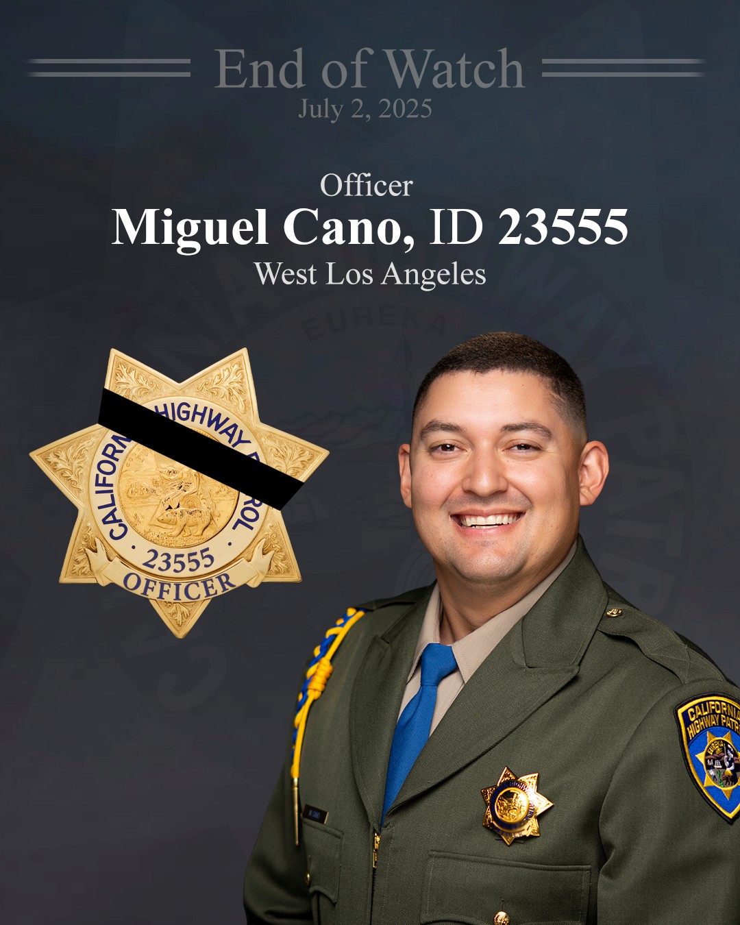 End of Watch. Picture of fallen Officer Miguel Cano.