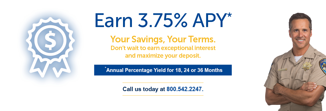 Banner image that links to CAHP Credit Union Certificates page. Image is text showing Certificate rates.